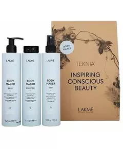 Lakme Tkn Retail Pack Body Maker : Shampooing 300 ml + Baume 300 ml + Brume 300 ml