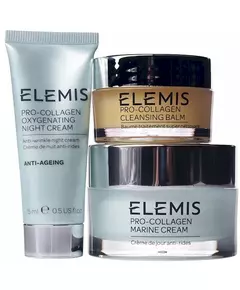 Elemis VIP kit: Elemis Pro-Collagen Oxygenating night cream 15ml + Elemis Pro-Collagen Marine cream 30ml + Elemis Pro-Collagen cleansing balm 20g