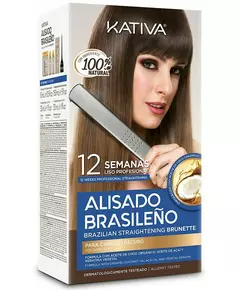 Friseurset für Brasilianische Haarglättung Kativa Dunkles Haar (4 pcs)