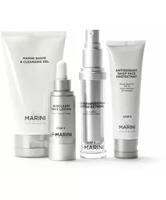 Jan Marini Men's System: shave & cleansing gel 148ml + Bioclear lotion 30ml + Age Intervention peptide extreme 30ml + Antioxidant daily face protectant SPF 33 57g