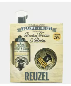 Reuzel Beard Try Me Set: Wood & Spice Bartschaum 70ml + Bartbalsam 35g