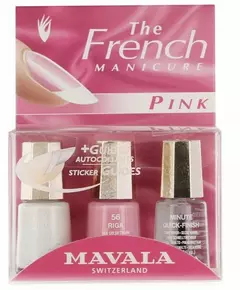 Mavala French Manicure kit Pink: White 5ml + Riga 5ml + Minute Quick Finish 5ml