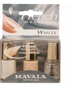 Mavala French Manicure kit White: White 5ml + Reno 5ml + Minute Quick Finish 5ml