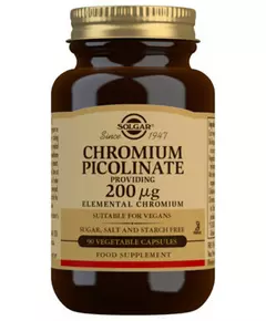 Solgar Chromium Picolinate 200 mcg 90 gélules