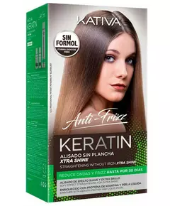 Kativa Keratin Anti-Frizz Glättung ohne Eisen Extra Shine 30 Tage Kit