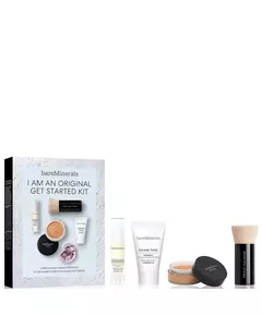 I Am An Original Set BareMinerals: Prime Time Vitamin E Smooth Wear Foundation Primer Golden Tan 15 ml + + Mineral Veil Matte Finish Loose Setting Powder Golden Tan 2 g + BareMinerals Setting Powder Brush, 15 ml