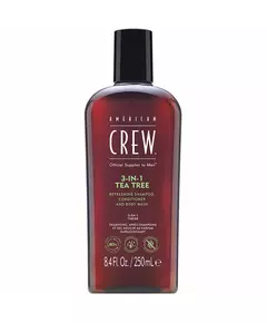 American Crew 3-In-1 Tea Tree Tea Tree Oil Hair Shampoo Conditioner & Shower Gel 3-In-1 For Moisturizing, 250 ml