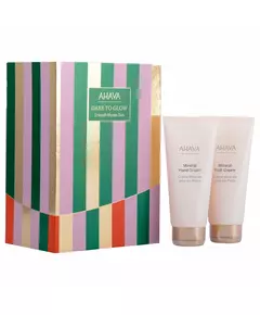 Dare To Glow Set Ahava: Dead Sea Water Hydration Hand Cream 100 ml + Mineral Nourishing Foot Cream, 100 ml