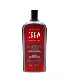American Crew 3-In-1 Chamomile & Pine Hair Shampoo Conditioner & Shower Gel 3-In-1 Hydrating, 250 ml