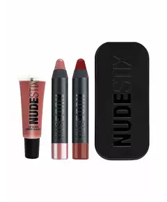 Set Nudestix: Red Hot Lips Mini Kit Royal Cream Lipstick 04 Nude 2 ml + Red Hot Lips Mini Kit Royal Cream Lipstick Posh, 2 ml