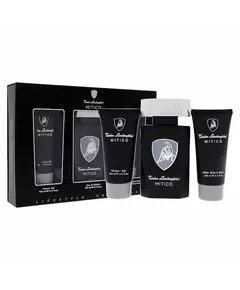 Set Tonino Lamborghini: Mitico Eau De Toilette For Men 125 ml + Mitico Hydration Shower Gel All Skin Types 100 ml + Mitico Hydrating After-Shave Balm, 125 ml