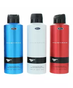 Set Ford: Mustang Blue Deodorant Spray For Men 200 ml + Mustang Red Deodorant Spray For Men 200 ml + Mustang White Deodorant Spray For Men, 200 ml