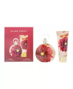 Set Ellen Tracy: Dream Florals Red Dahlia Eau De Parfum For Women 100 ml + Dream Florals Red Dahlia Moisturizes Body Lotion Body, 100 ml