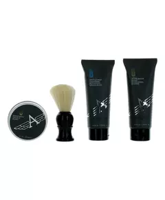 Set Aubusson: Cruiser Eliminates Impurities Cleansing Cream 100 ml + Cruiser Calming After-Shave Balm 100 ml + Cruiser Shaving Soap 60 g + Cruiser Wooden Face Shaving Brush Black, 100 ml