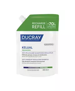 Ducray Kelual Squanorm Hair Treatment Shampoo Anti-Dandruff For Scalp With Oily Dandruf Refill, 400 ml