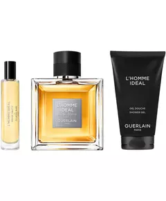 Set Guerlain: L'Homme Ideal Eau De Toilette For Men 100 ml + L'Homme Ideal Eau De Toilette For Men 10 ml + L'Homme Ideal Hydrating Shower Gel All Skin Types, 3 Stück
