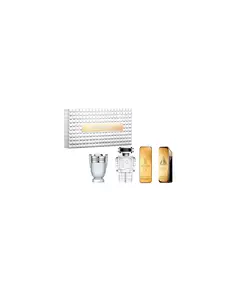 Set Paco Rabanne: 1 Million Elixir Parfum For Men 5 ml *Miniature + Phantom Eau De Toilette For Men 5 ml *Miniature + Invictus Eau De Toilette For Men 5 ml *Miniature + 1 Million Eau De Toilette For Men 5 ml *Miniature, 5 ml