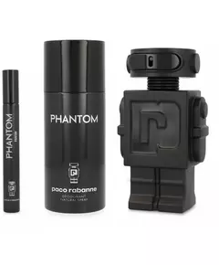 Set Paco Rabanne: Phantom Eau De Parfum For Men 100 ml + Phantom In Red Eau De Parfum For Men 10 ml + Phantom Deodorant Spray For Men, 3 Stück