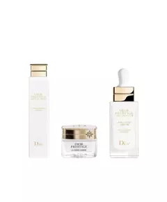 Set Christian Dior: Prestige Light-In-White Illuminating Serum For Face 30 ml + Prestige Light-In-White Illuminating Cream For Face 30 ml + Prestige L’Oleo-Essence Lumiere Brightening Peeling Lotion, 30 ml