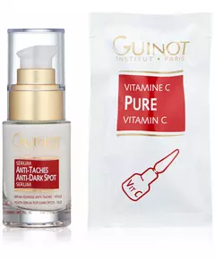 Set Guinot: Anti-Taches Anti-Dark Spots Serum For Face 23.5 ml + Pure Vitamin C Serum For Face, 25 ml