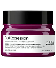 L'Oreal Professionnel Serie Expert Curl Expression Rich Glycérine 2 5% + Urée H + Graine d'hibiscus Masque crème pour traitement des cheveux Hydratation intense, 500 ml