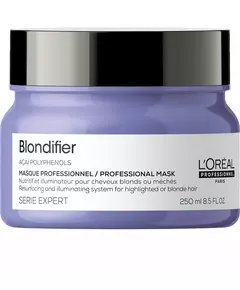 L'Oreal Professionnel Serie Expert Blondifier Polyphénols d'acai Masque crème pour traitement des cheveux Rénovation et éclairage, 250 ml