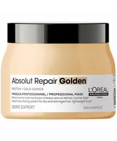 L'Oreal Professionnel Serie Expert Absolut Repair Golden Protéine + Quinoa doré Masque crème pour traitement des cheveux Resurfaçage instantané, 500 ml