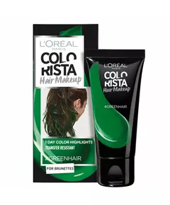 L'Oreal Paris Colorista Hair Makeup Semi-Permanent Hair Dye #GREENHAIR, 30 ml