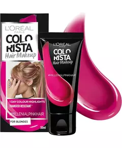L'Oreal Paris Colorista Hair Makeup Semi-Permanent Hair Dye #MILLENIALPINK, 30 ml