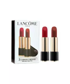 Set Duo Lancome L'Absolu Rouge Mat Rouge à lèvres crème 290 Drame, 2 pièces