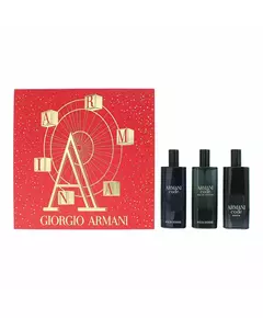 Set Giorgio Armani: Code Parfum For Men Refillable 15 ml + Code Eau De Toilette For Men 15 ml + Code Eau De Parfum For Men, 15 ml