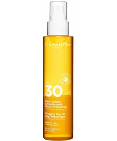 Clarins Glowing Sun Feuchtigkeitsspendend UV-Schutz Sonnenschutzspray SPF 30, 150 ml