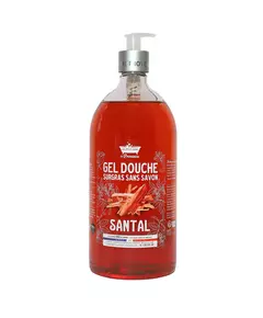 Les Petites Bains de Provence Santal Shower Gel For Body Face & Hair For Sensitive Skin, 1000 ml
