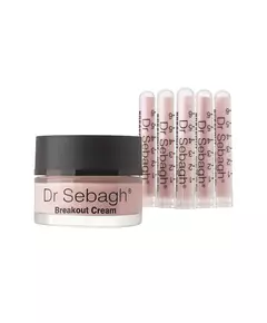 Breakout Set Dr Sebagh: Breakout Anti-Acnee Powder Tubes 5 pcs 1.95 g + Breakout Calming Day Cream For Face, 5 × 1,9 g
