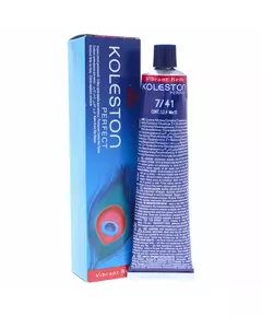 Wella Professionals Koleston Perfect Teinture permanente pour cheveux 7/41 Medium Red Ash Blonde, 60 ml