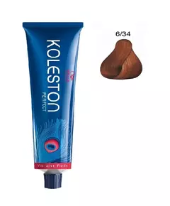 Wella Professionals Koleston Perfect Teinture permanente pour cheveux 6/34 Dark Blonde Golden Red, 60 ml