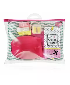 Inflight Essential Kit Set Beauty Junky: Beauty Junky Hair Elastic 3 pcs + Beauty Junky Foam Earplugs + Beauty Junky Luggage Tag Metal Keyring + Beauty Junky Textile Socks For Women + Beauty Junky Sleep Mask Universal, 3 pièces