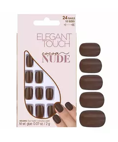 Setzen Elegant Touch Nude Squoval Künstliche Nägel Kakao 24 stk, 24 Stück