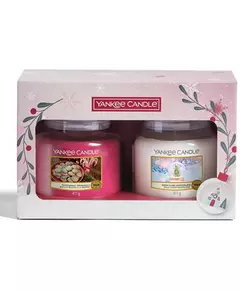 Set Yankee Candle: Snow Globe Wonderland Peppermint Scented Candle 411 g + Peppermint Pinwheels Peppermint Scented Candle, 411 g
