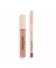 Set Makeup Revolution: Makeup Revolution Liquid Lipstick Lover 3 ml + Makeup Revolution Precision Lip Liner Lover, 3 ml