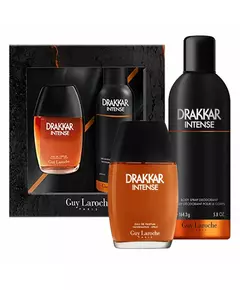 Set Guy Laroche: Drakkar Noir Intense Eau De Parfum For Men 100 ml + Drakkar Noir Intense Body Spray, 100 ml