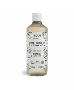 I Love Naturals Collection Vegan Lime Ginger & Cardamom Hydrating Shower Gel For All Skin Types, 500 ml