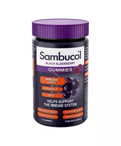 Sambucol Immuno Forte+ Black Eldeberry Vitamin C & Zinc Support The Immune System Gummies, 30 pcs