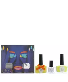 Set Ciate: Paint Pot Top Coat Nail Polish Black Light 5 ml + Paint Pot Nail Polish Neon Glitter 10 g + Paint Pot Nail Polish Neon Orange, 5 ml
