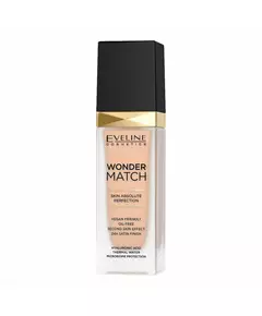 Eveline Cosmetics Wonder Match Skin Absolute Perfection Oil Free Liquid Foundation 16 Light Beige, 30 ml