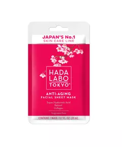 Hada Labo Tokyo Hada Labo Acide hyaluronique & collagène Anti-âge Masque facial Visage Jour, 20 ml