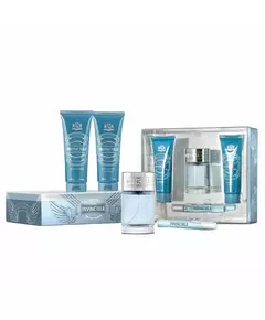 Set New Brand: Invincible Eau De Toilette For Men 100 ml + Invincible Eau De Toilette For Men 10 ml + Invincible Cleansing Shower Gel All Over The Body All Skin Types 130 ml + Invincible After-Shave Gel, 100 ml
