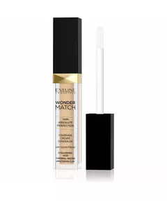 Eveline Cosmetics Wonder Match Acide hyaluronique Finition satinée Correcteur crème 10 Vanille légère, 6,8 ml