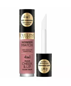 Eveline Cosmetics Wonder Match 4in1 Lippen- und Wangenbalsam 2-in-1 02, 4,5 ml