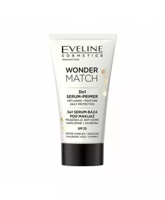 Eveline Cosmetics Wonder Match 3in1 Protection Apprêt liquide SPF 20, 30 ml